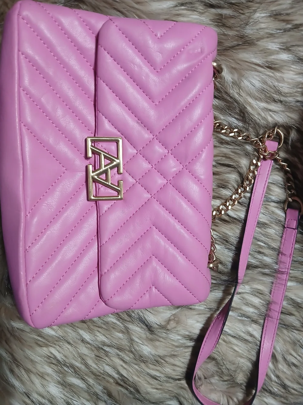 Pink Quilted Chain Shoulder Bag